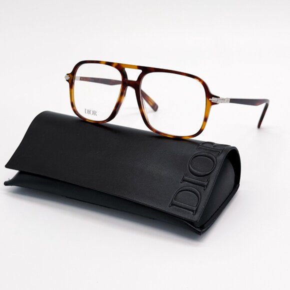 NEW DIOR DIORBLACKSUITO N3I 2500 SQUARE HAVANA EYEGLASSES DIOR - Picture 1 of 8
